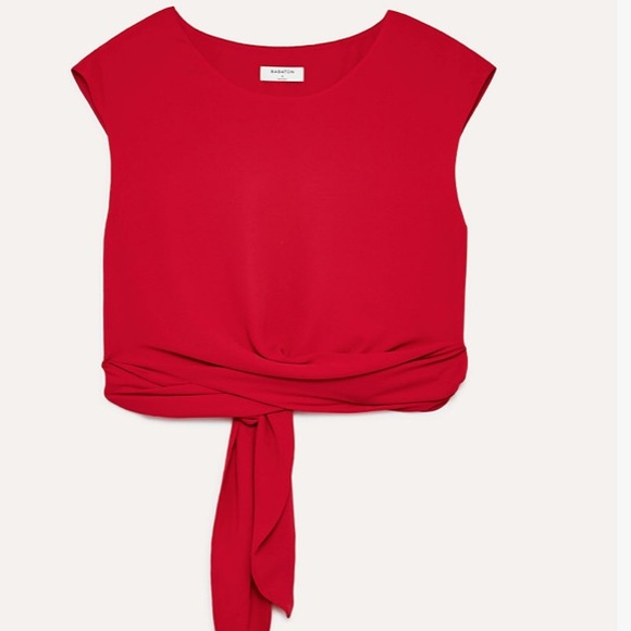 ARITZIA BABATON AZIZA BLOUSE RED - Picture 2 of 6